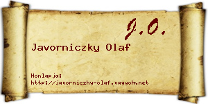 Javorniczky Olaf névjegykártya